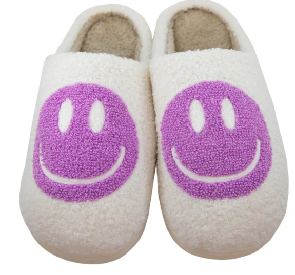 ORCHID HAPPY FACE SLIPPERS