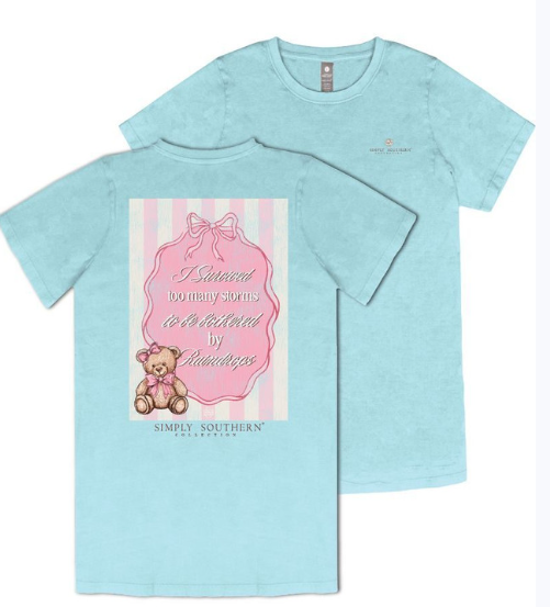 STORM WASHED AQUA TEE