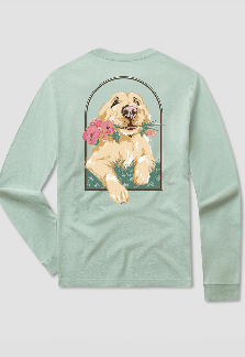 YTH MINT FLORAL FETCH LS TEE