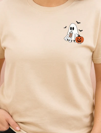 BEIGE GHOST & COFFEE TEE