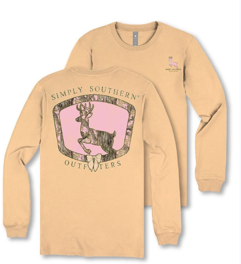 YTH CAMO DEER BISQUE TEE