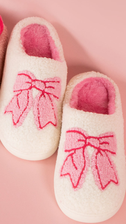 FUZZY BOW SLIPPER