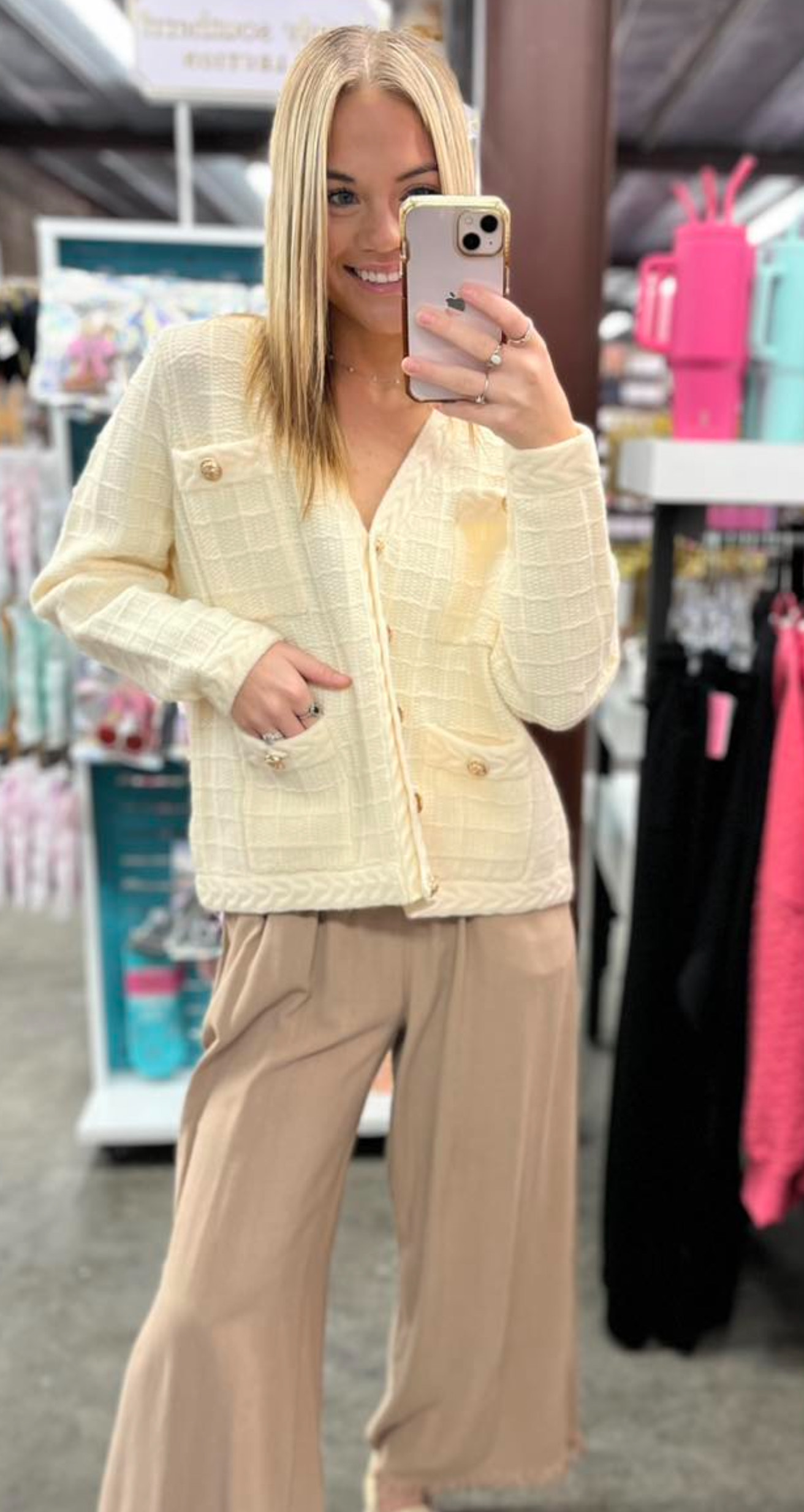 TEXTURED KNIT CARDIGAN