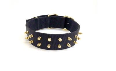 BLACK BRASS SPIKE COLLAR
