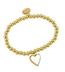 A.C. 5M GOLD WHT HEART BRACELET