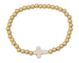A.C. WHITE CROSS GOLD BRACELET