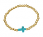 A.C. TURQ CROSS GLD BRACELET