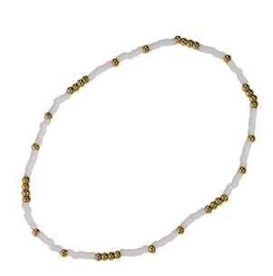 A.C. WHITE BEAD STACKER BRACELET