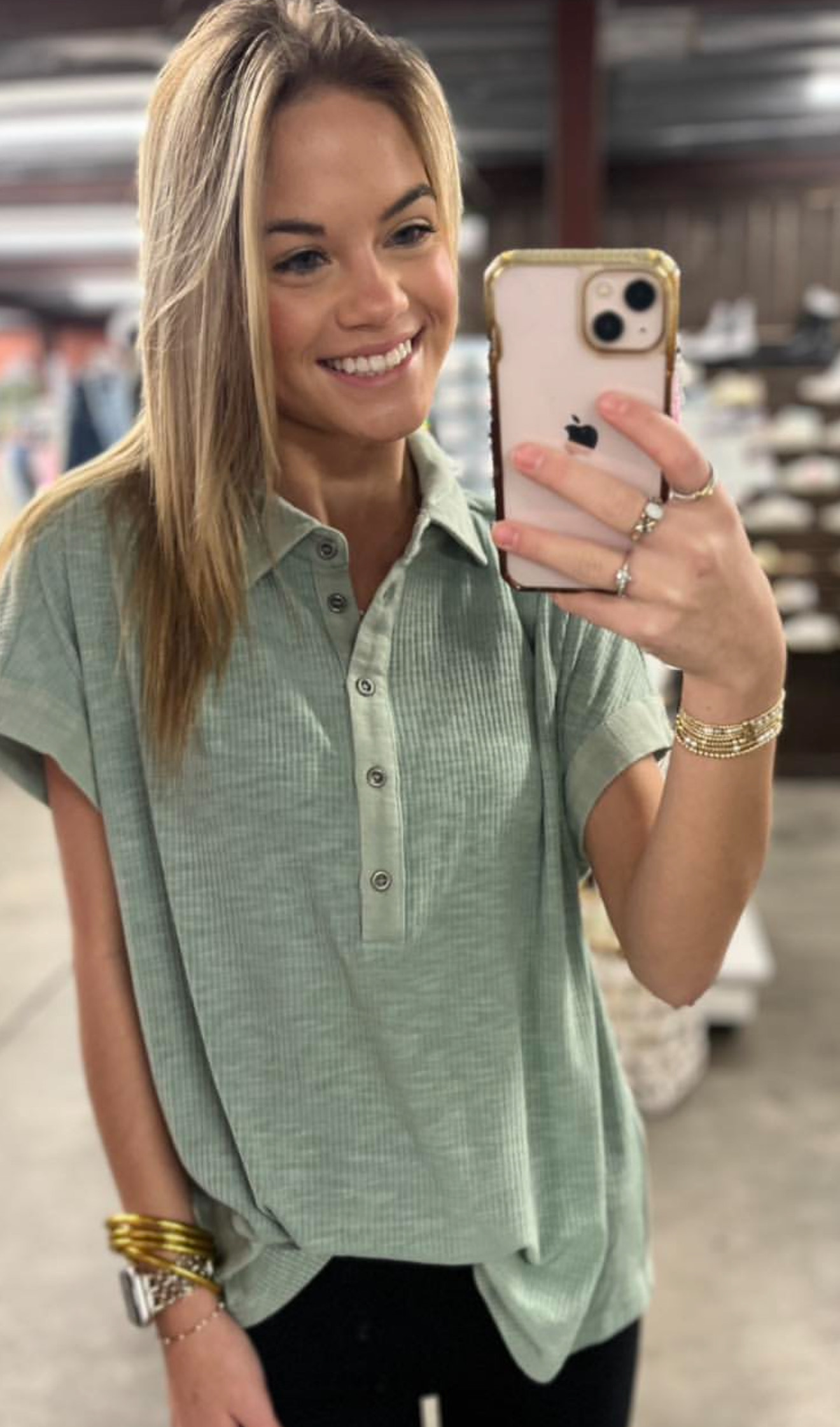 COLLARED CAP SLEEVE TOP