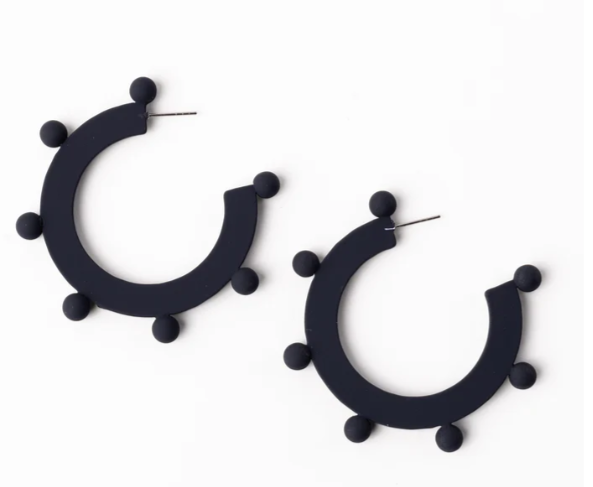 NAVY ORANGE ASTRID EARRINGS Larg