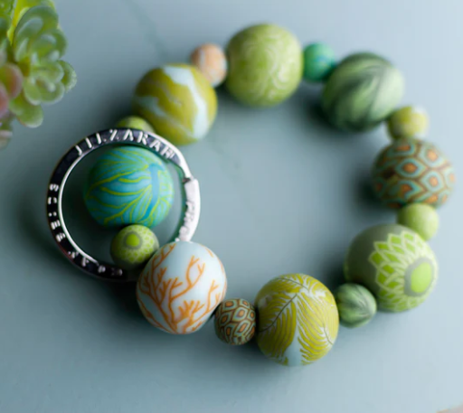 BOTANICAL GREEN WRIST KEYCHAIN