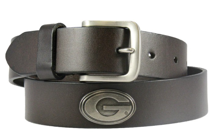 BULLDOG BROWN LEATHER BELT