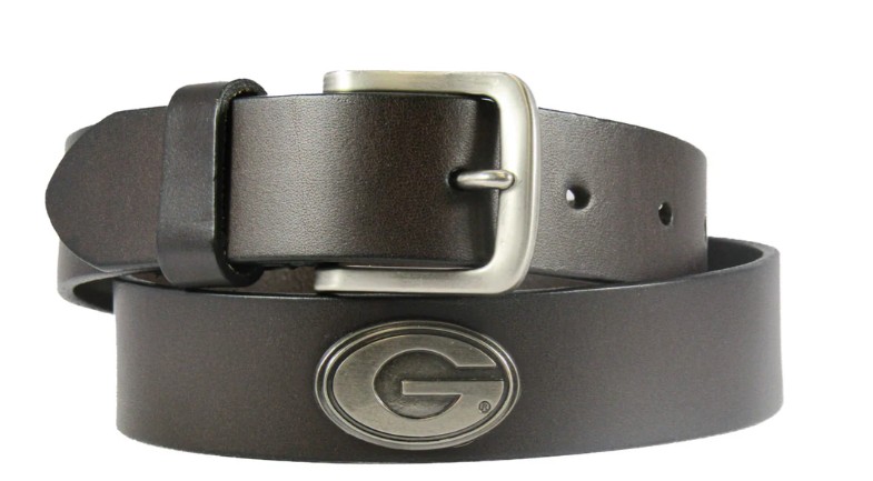 KIDS BULLDOG BRN LEATHER BELT