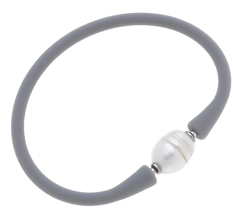 GREY PEARL SILICONE BRACELET