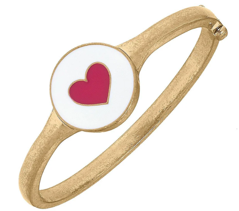 HEART ENAMEL HINGE BANGEL