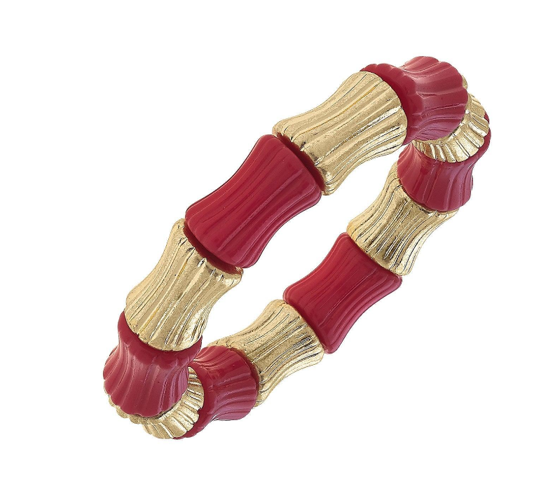 MAGENTA GOLD BAMBOO BRACELET