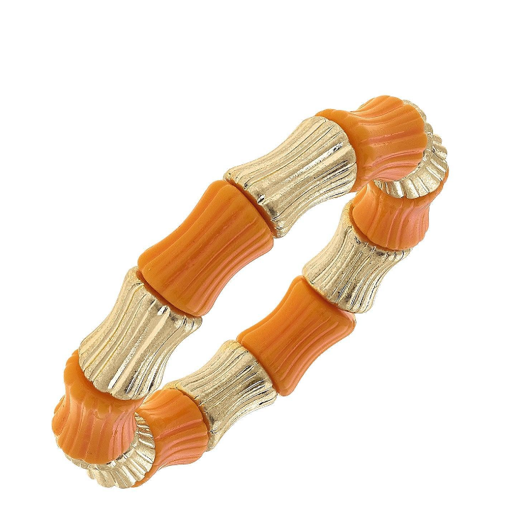 ORANGE GOLD BAMBOO BRACELET