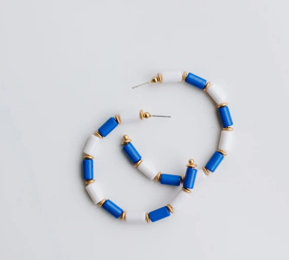 CARA BLUE WHITE EARRINGS