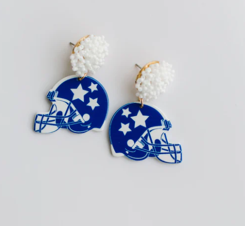 BLUE HELMET EARRINGS