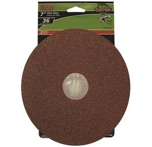 FIBER DISC 7" 36GRIT 3PK