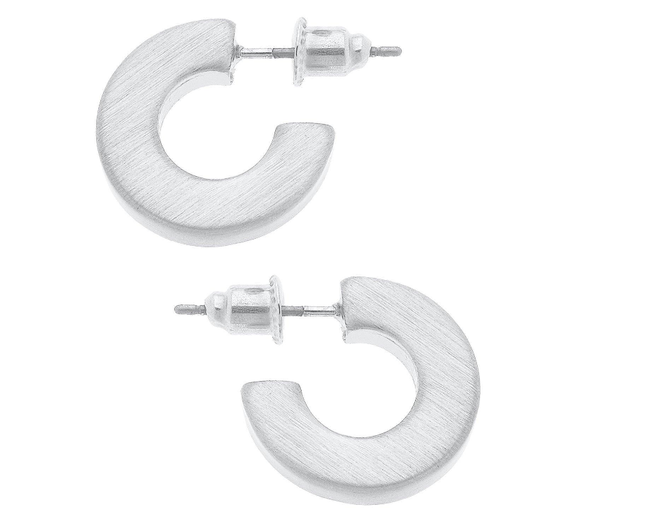 EMMY SMALL FLAT SILV HOOPS