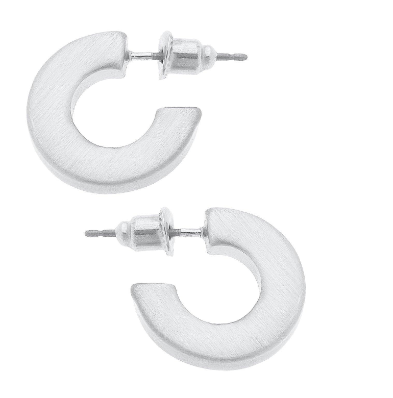 CALI LARGE FLAT SILVER HOOPS