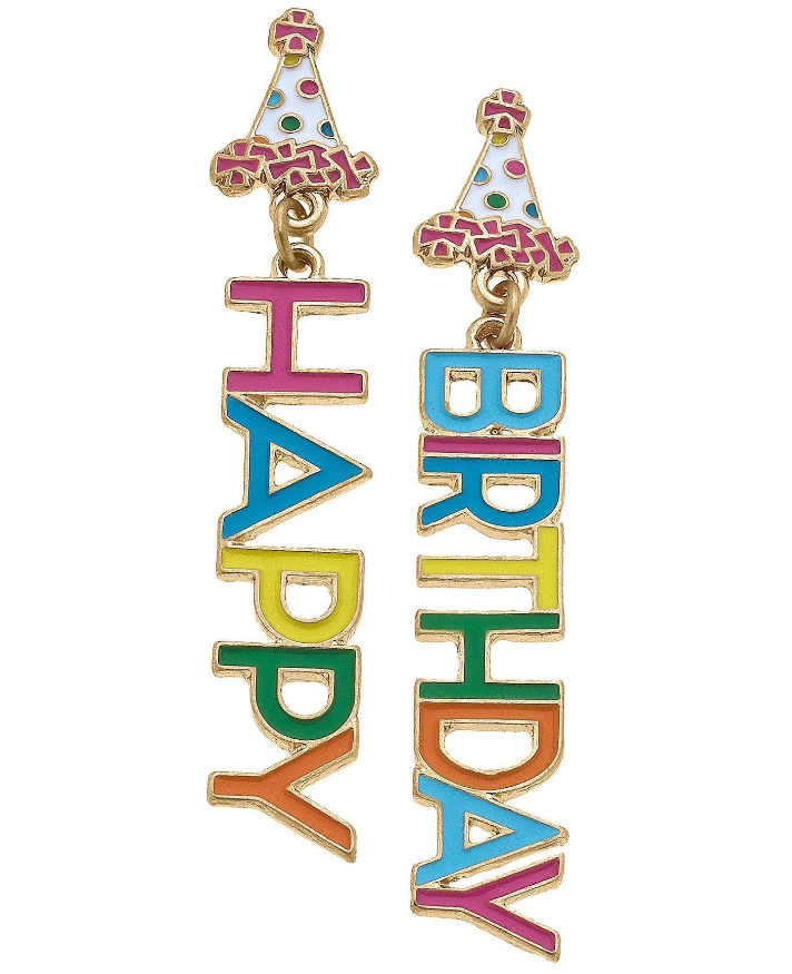 RAINBOW HAPPY BIRTHDAY EARRING