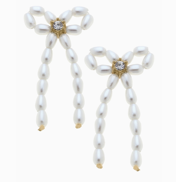 PEARL BOW IVORY EARRINGS