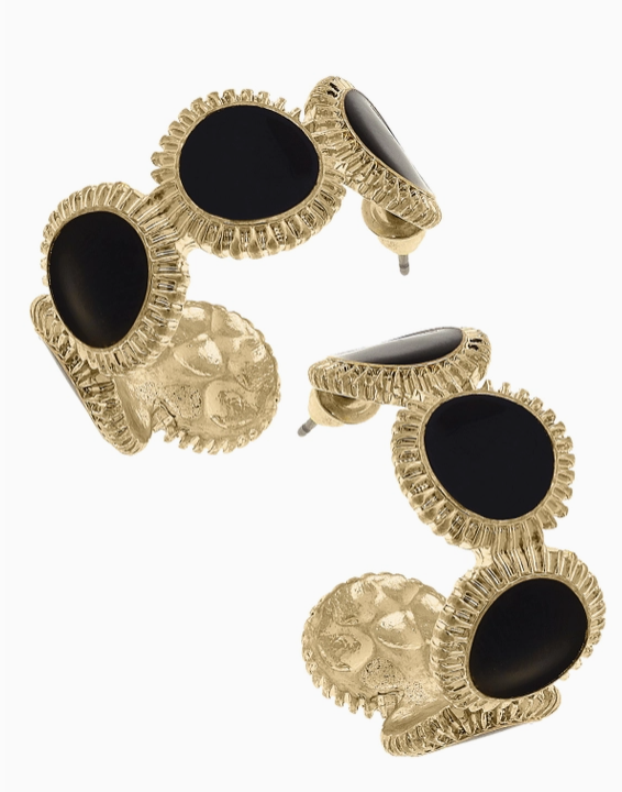 BIANCA DISC HOOPS Black