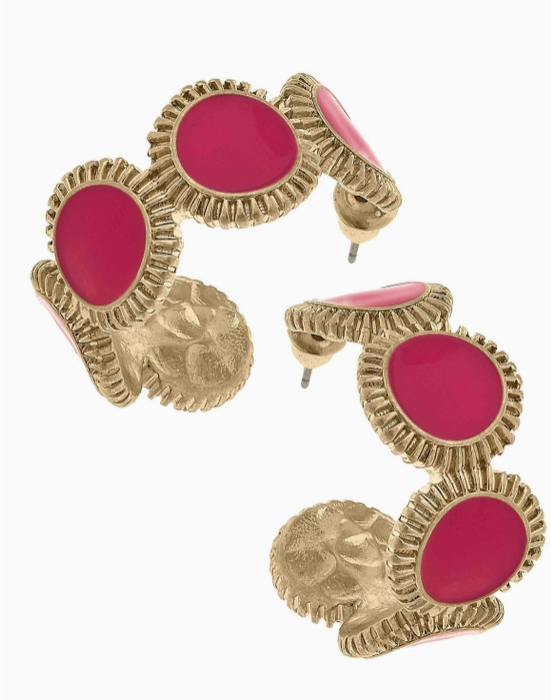 BIANCA DISC HOOPS Fuchsia