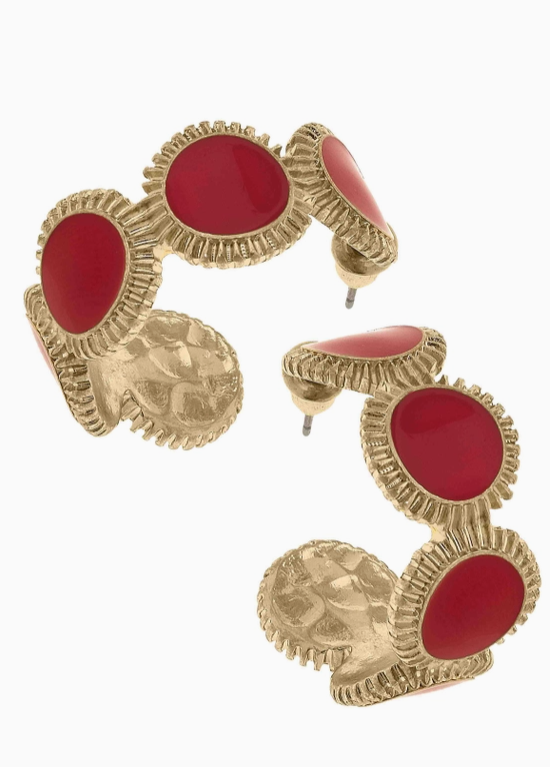 BIANCA DISC HOOPS Red