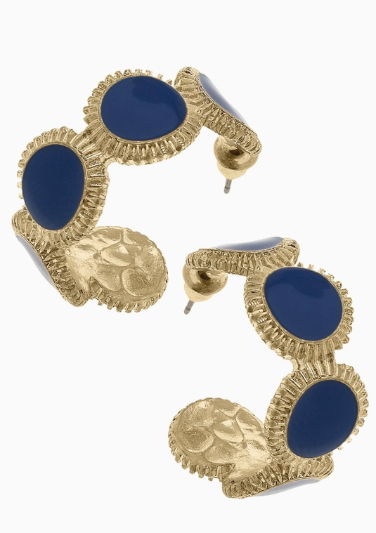 BIANCA DISC HOOPS Royal Blue