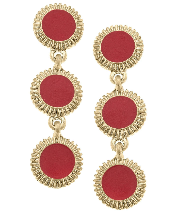 MARY BRIAN DISC EARRINGS Red