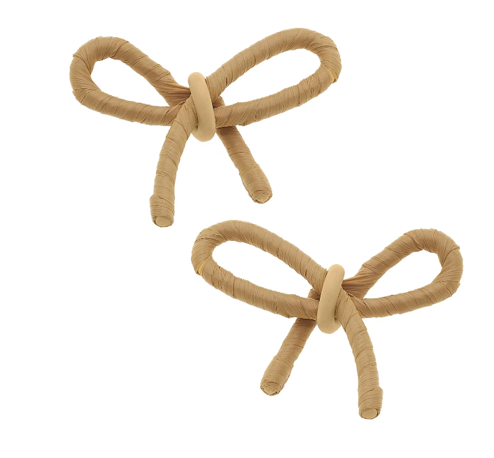 KENDALL RAFFIA BOW EARRINGS