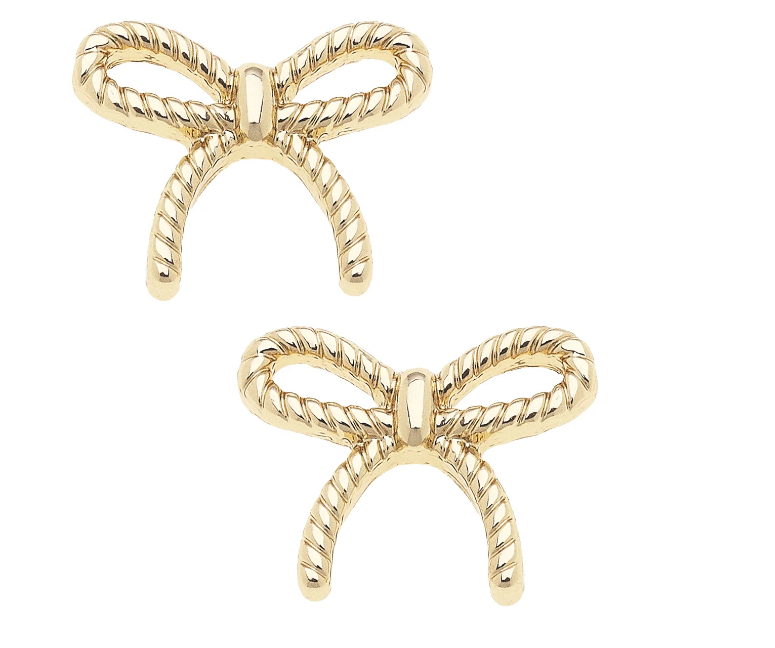 ROPE BOW GOLD EARRINGS