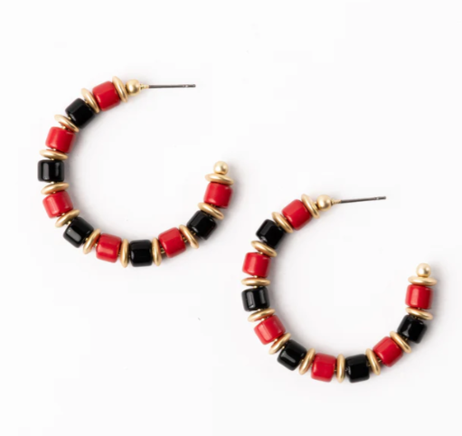CARA RED BLACK&nbsp;&nbsp;EARRINGS Medium