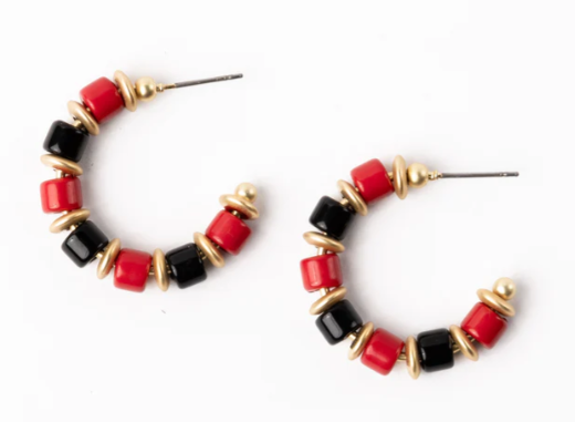 CARA RED BLACK&nbsp;&nbsp;EARRINGS Small