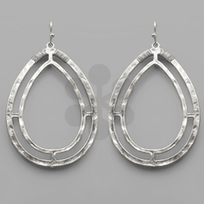 DOUBLE LINE TEARDROP EARRINGS