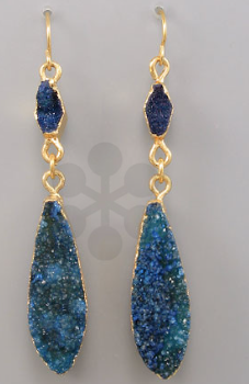 DRUZY OVAL DROP EARRINGS