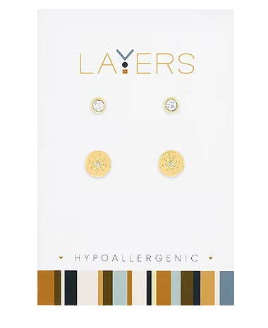 STUDDED SUN DUO EARRINGS