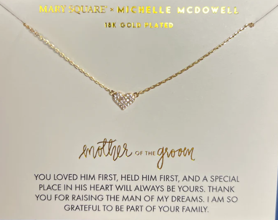 MOM OF GROOM CARDED NECKLACE