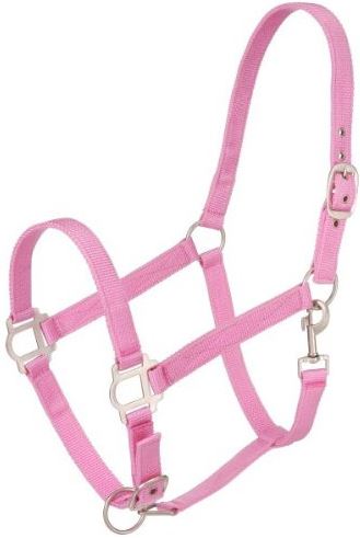 PINK NYLON HORSE HALTER
