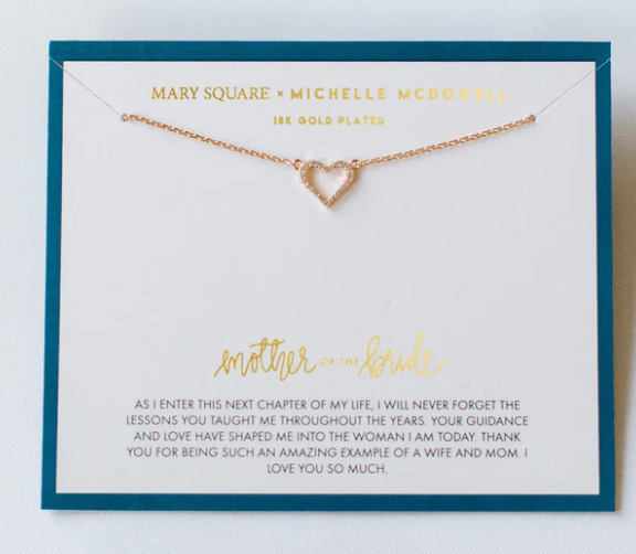 MOM OF BRIDE CARDED NECKLACE