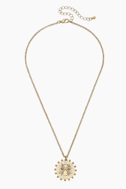 GOLD TORI CROSS ARROW NECKLACE