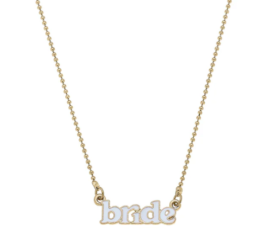 BRIDE ENAMEL WHITE NECKLACE