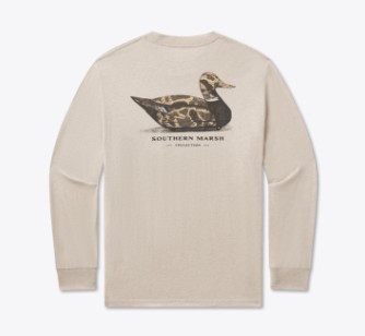 OATMEAL LS VIN CAMO DUCK TEE