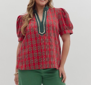 PLAID PATTERN TOP