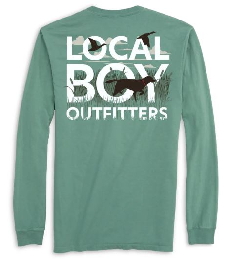 YTH GREEN LS TEXT AND TAIL TEE