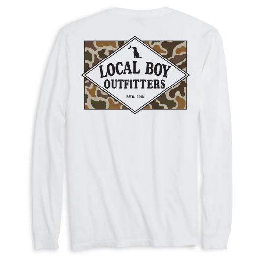 WHITE LS VIN FOUNDERS FLAG TEE