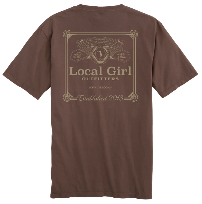 LOCAL GIRL ESPRESSO BUD BORDER TEE